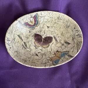 John Derain New York Butterfly Oval Dish Tray Bowl
